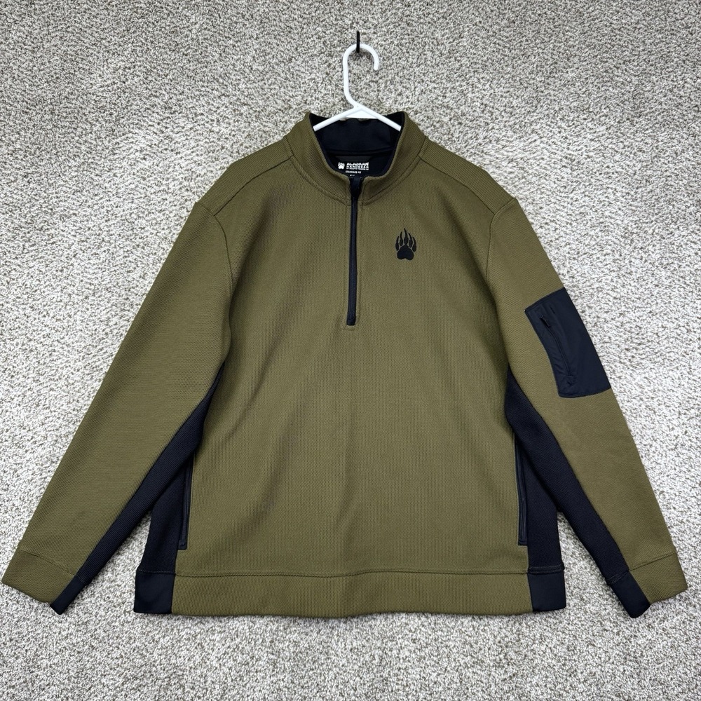 Alaskan Hardgear Gravel Tec Fleece Men's 2XL XXL Green‎ Heavy Quarter Zip Jacket